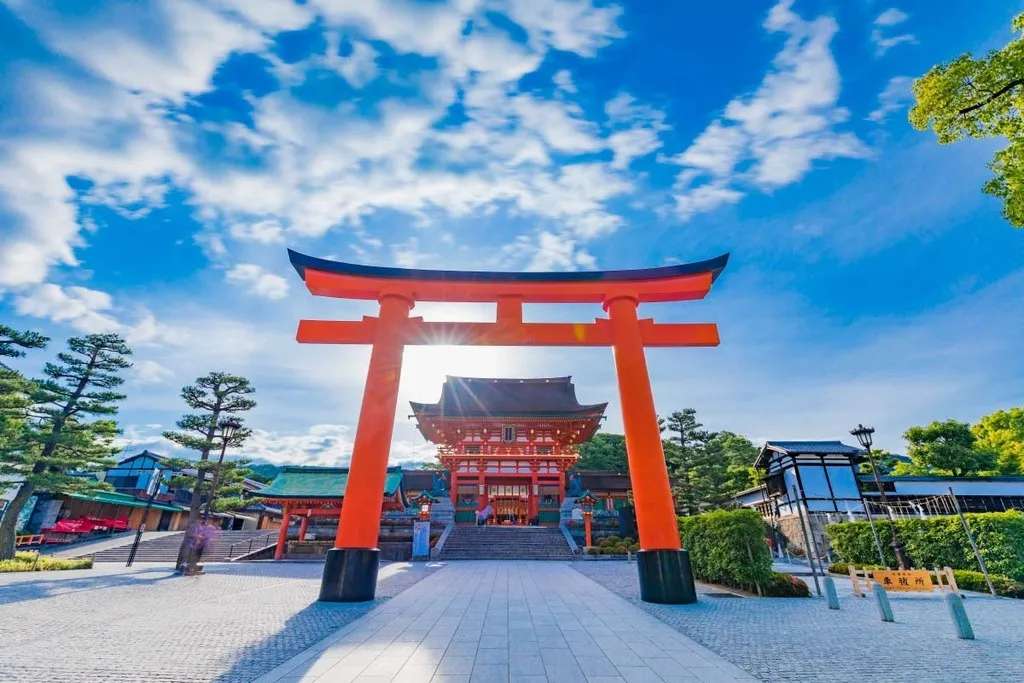 Cảnh quan bên ngoài đền thờ Fushimi Inari Taisha