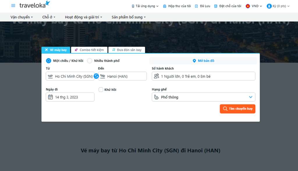 Đặt vé máy bay Sài Gòn Hà Nội trên So Sánh Tour 