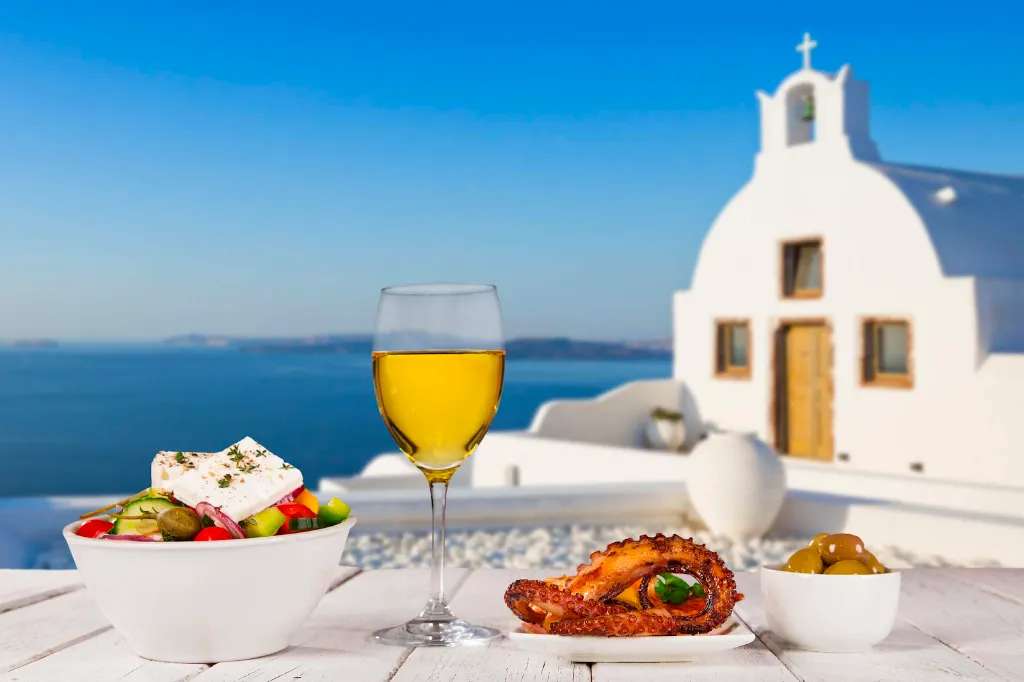 Thưởng thức các món hải sản Bạch Tuộc tại đảo Santorini 