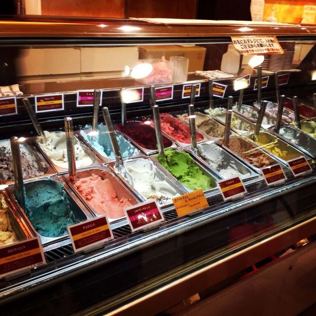 Quầy kem tại Gelato Firenze