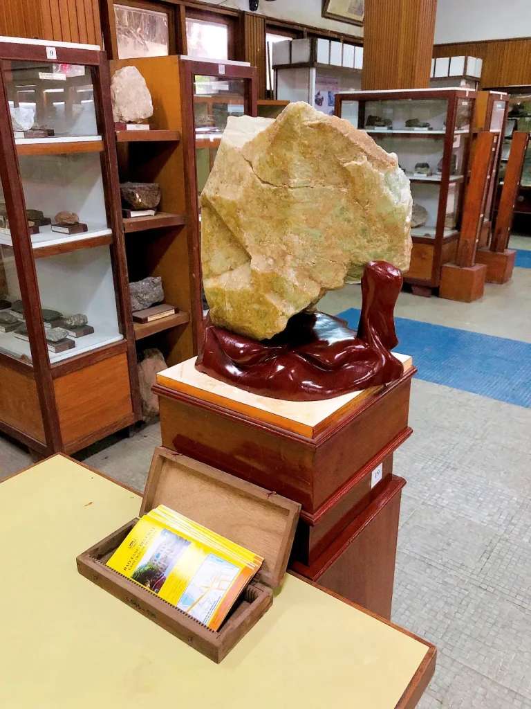 Những mẫu đất đá có niên đại hàng chục triệu năm được trưng bày ngày ngắn trong tủ kính