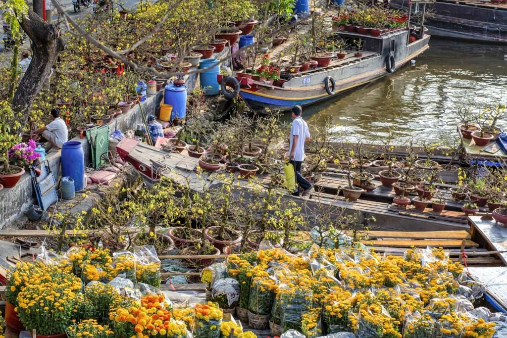 chợ hoa bến Bình Đông