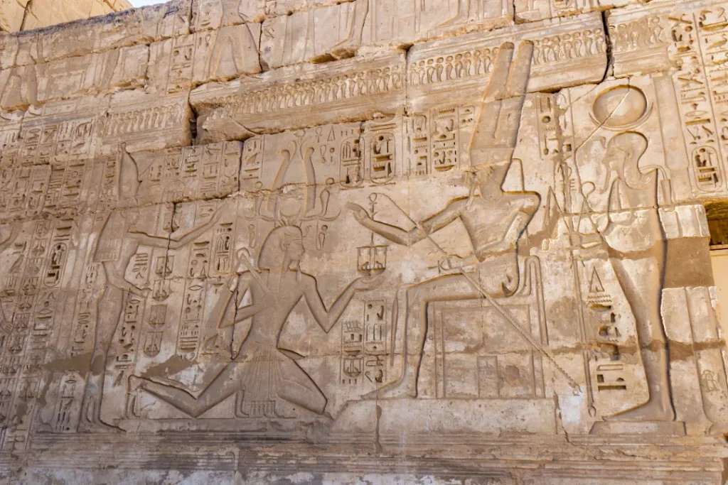 Một trong những bức phù điêu rất đẹp ở Medinet Habu