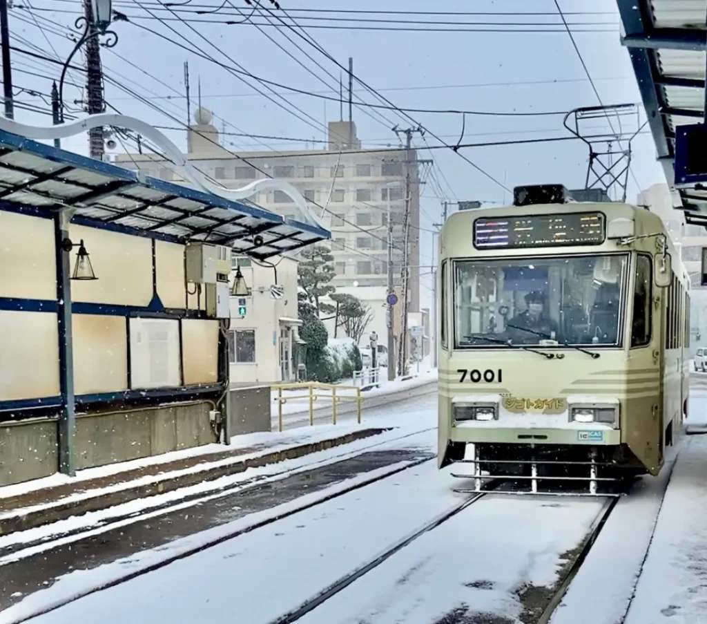Chiếc tram kéo là phương tiện công cộng phổ biến ở Hakodate, tiếng tram kéo lạch cạch nho nhỏ trên đường ray trước khi xuất hiện trong làn tuyết trắng là một đặc trưng mà bạn khó có thể tìm kiếm ở những thành phố khác ngoài Hokkaido