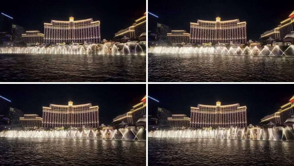 Màn trình diễn nghệ thuật tại Bellagio Fountain phía trước Bellagio Hotel & Casino