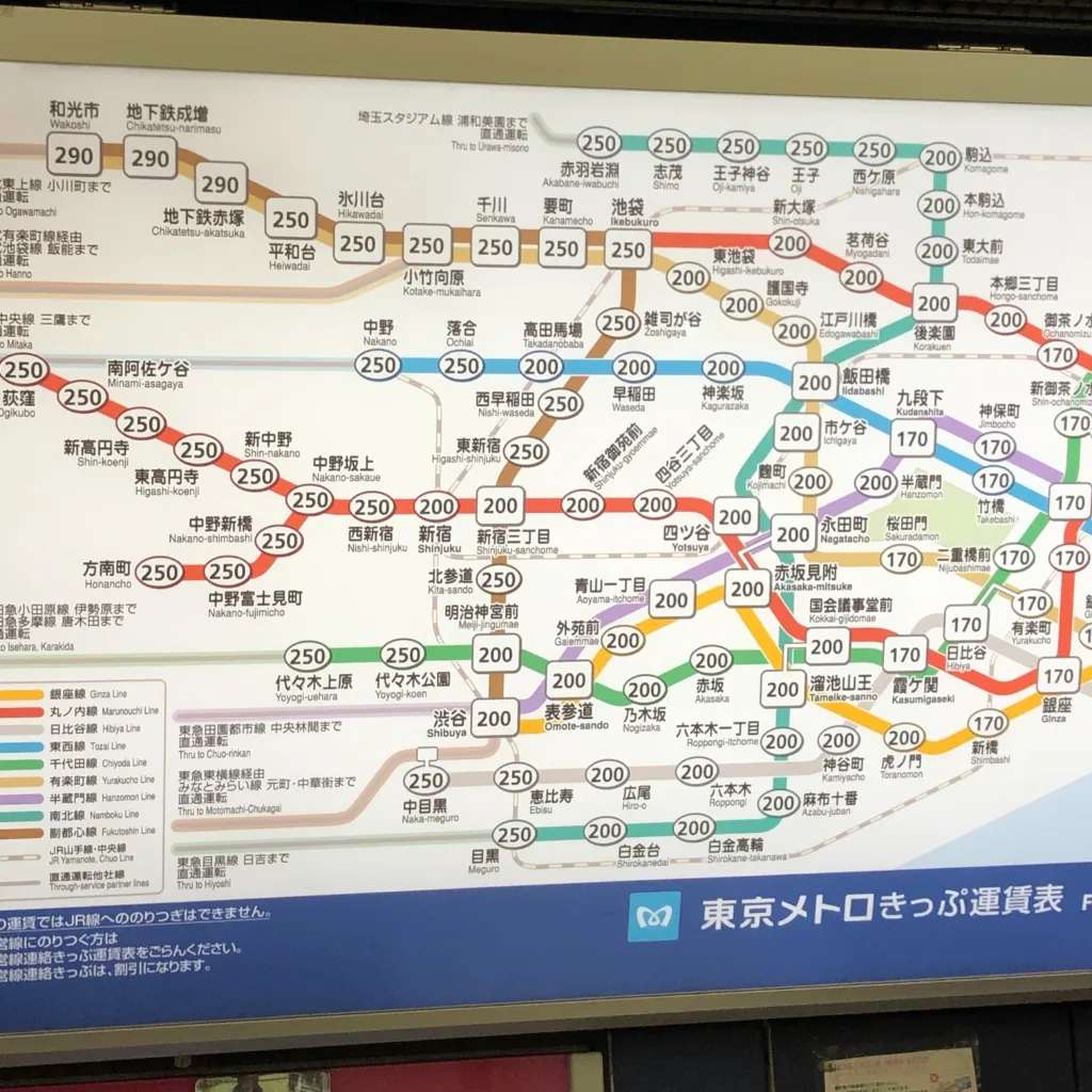 Tips khi đi tàu điện ngầm đó là dùng google maps hoặc Suica app check trước tuyến và thời gian sau đó đến ga tìm đúng tuyến rồi mua vé nhen 