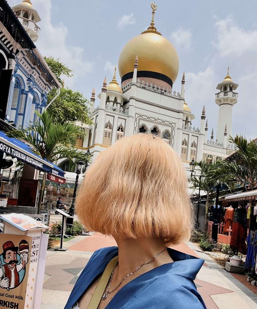 Phía sau ngôi đền Sultan Mosque lộng lẫy