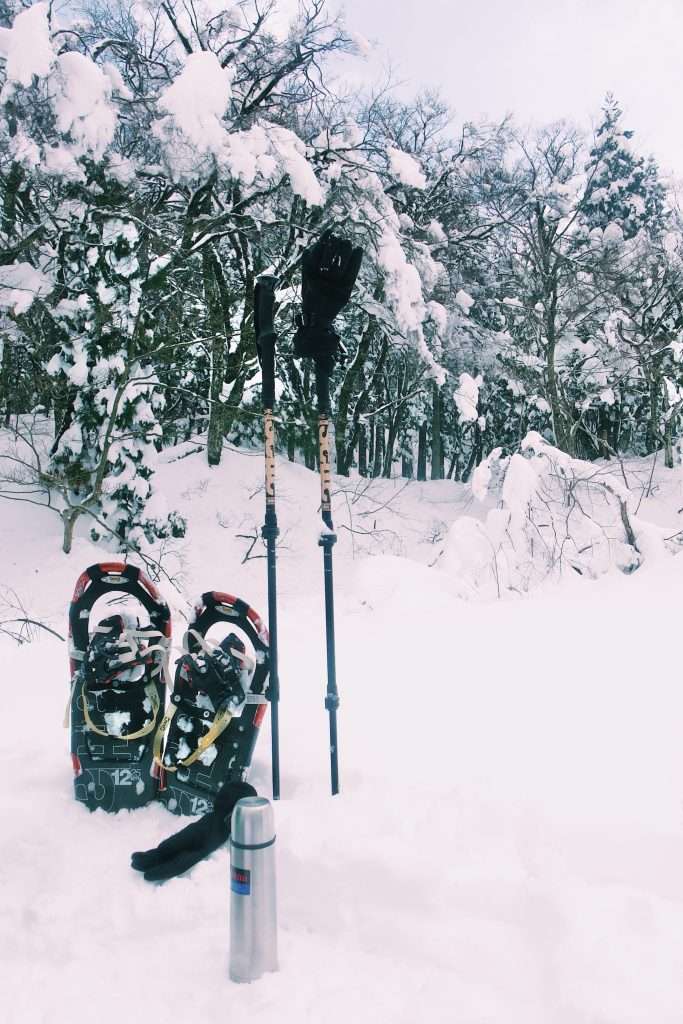 snowshoeing tại núi Daisen