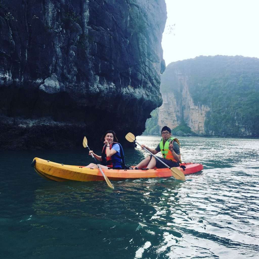 chèo thuyền kayak làng Vung Viêng